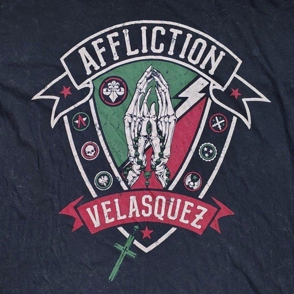 Affliction X Cain Velasquez Shirt Men 3XL Gray UFC MMA Short Sleeve Tee